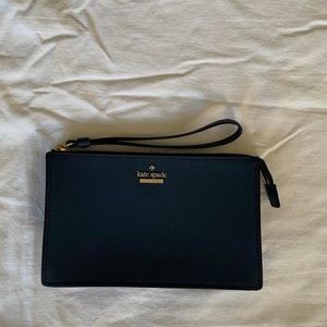 Kate Spade Navy Blue Zipper Clutch